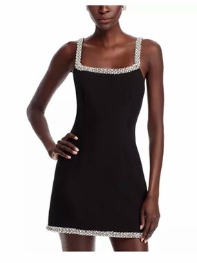 4th + Reckless Black Beaded Mini Dress